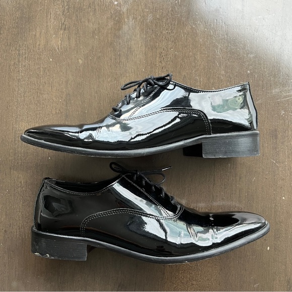 Black Brown 1826 Patent Leather Dress Shoes - Picture 2 of 6